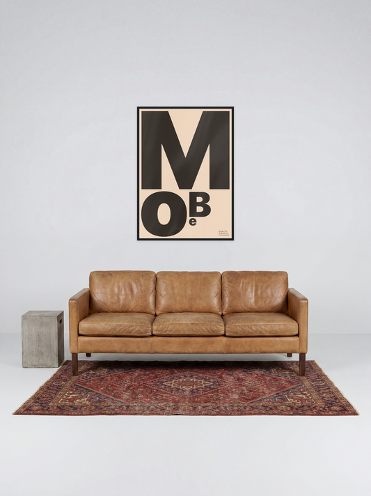MoBe Beige Black print, framed lifestyle mockup