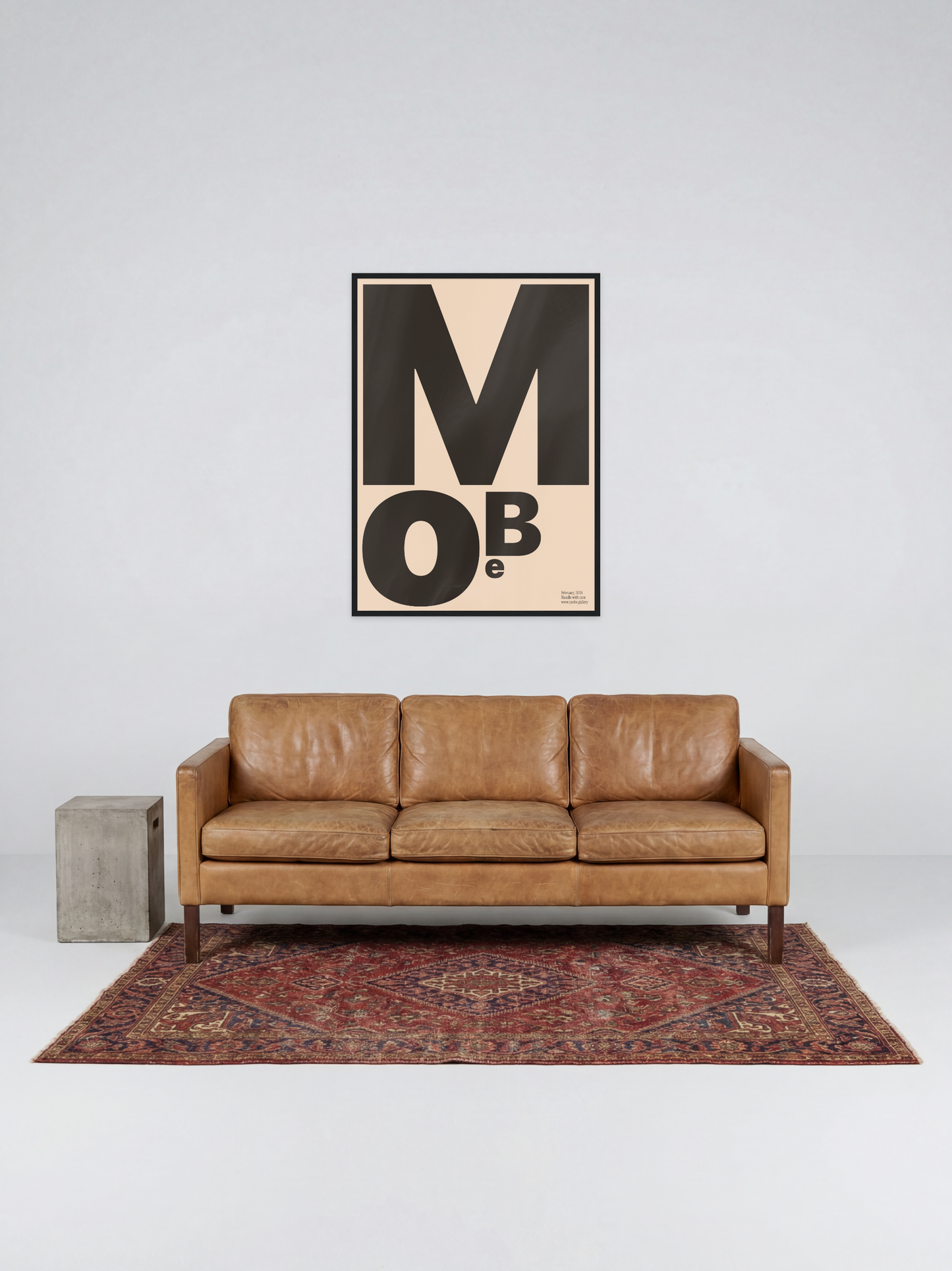 MoBe Beige Black print, framed lifestyle mockup