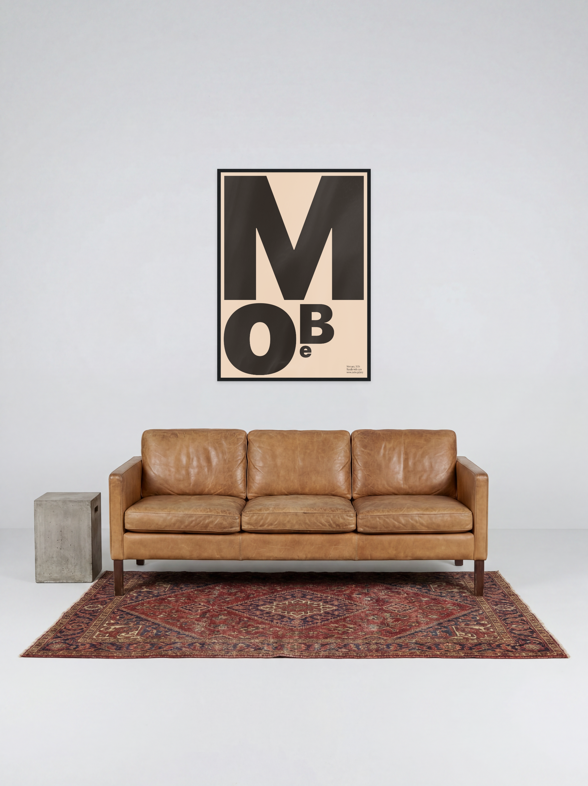 MoBe Beige Black print, framed lifestyle mockup