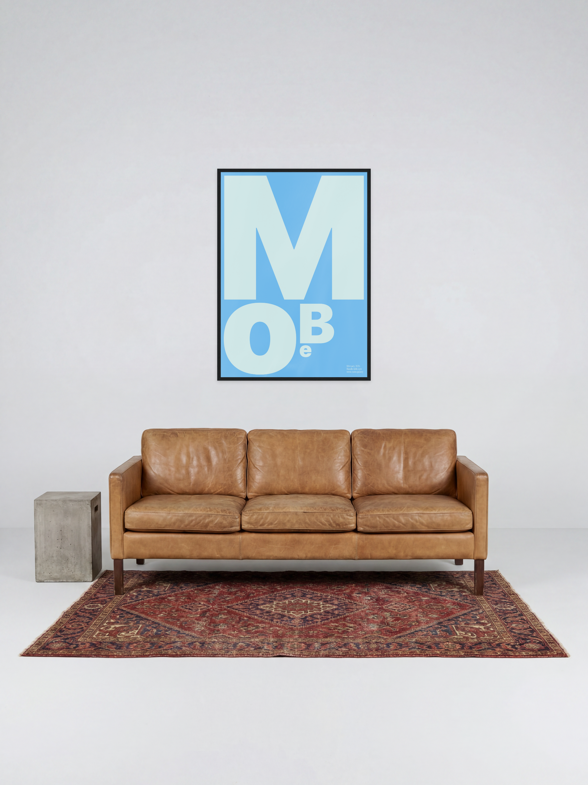 MoBe Blue Blue print, framed lifestyle mockup