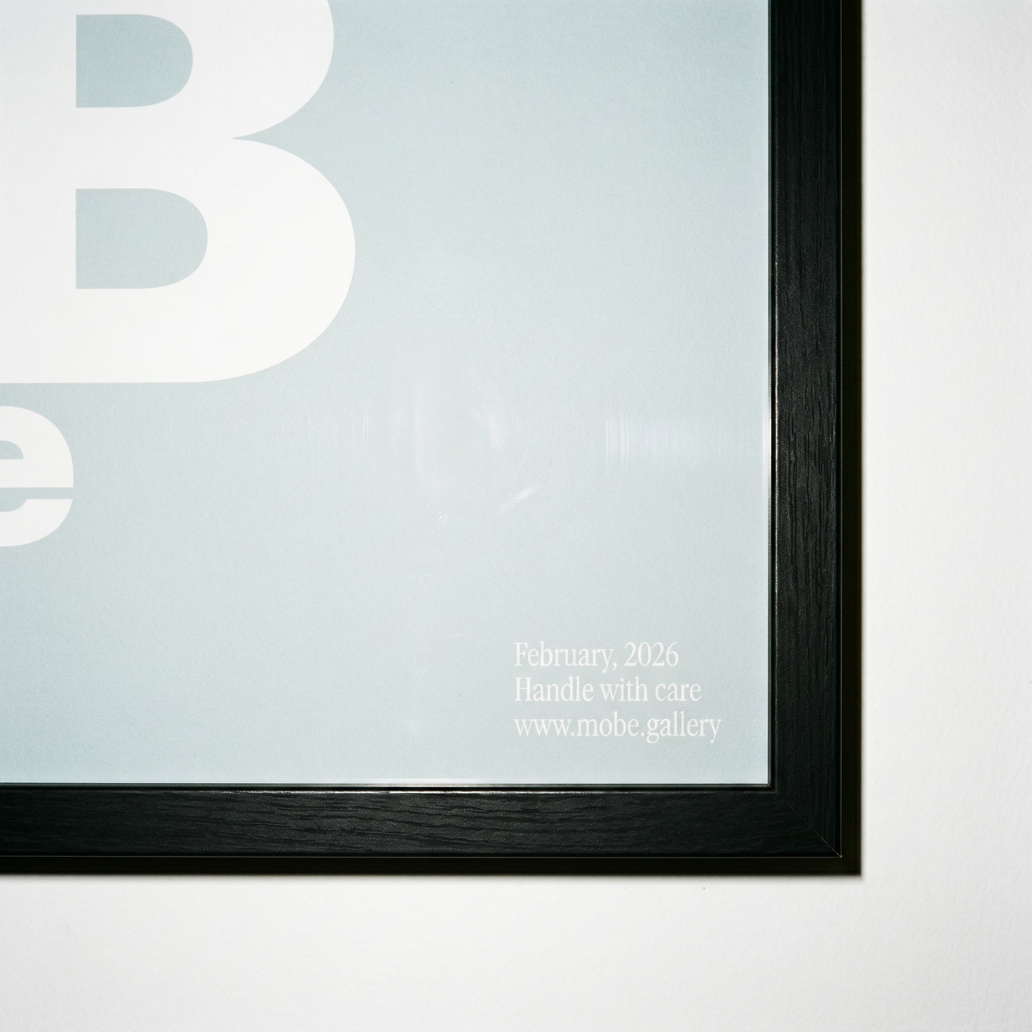 MoBe Gray White print, framed lifestyle mockup