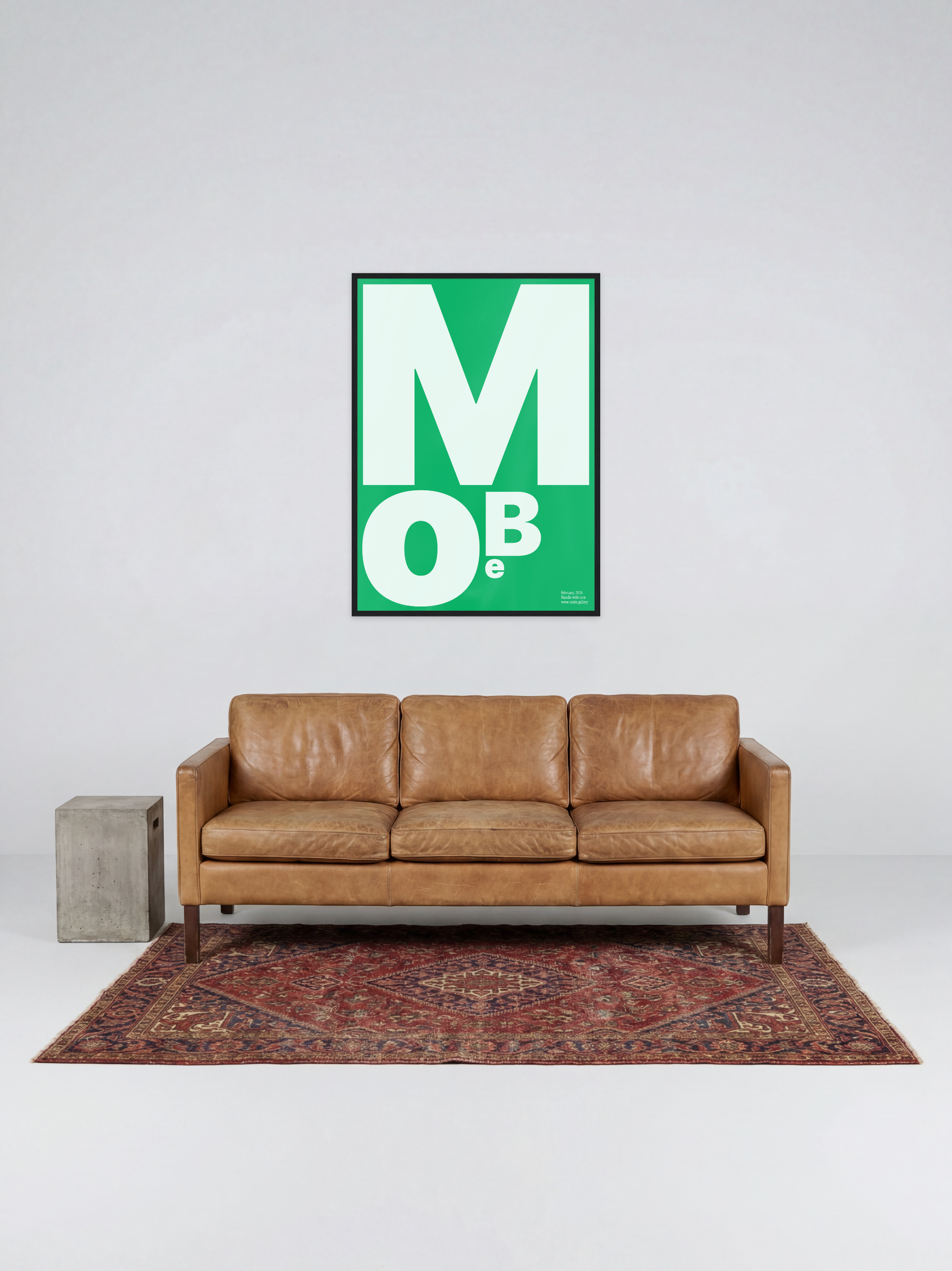 MoBe Green White print, framed lifestyle mockup