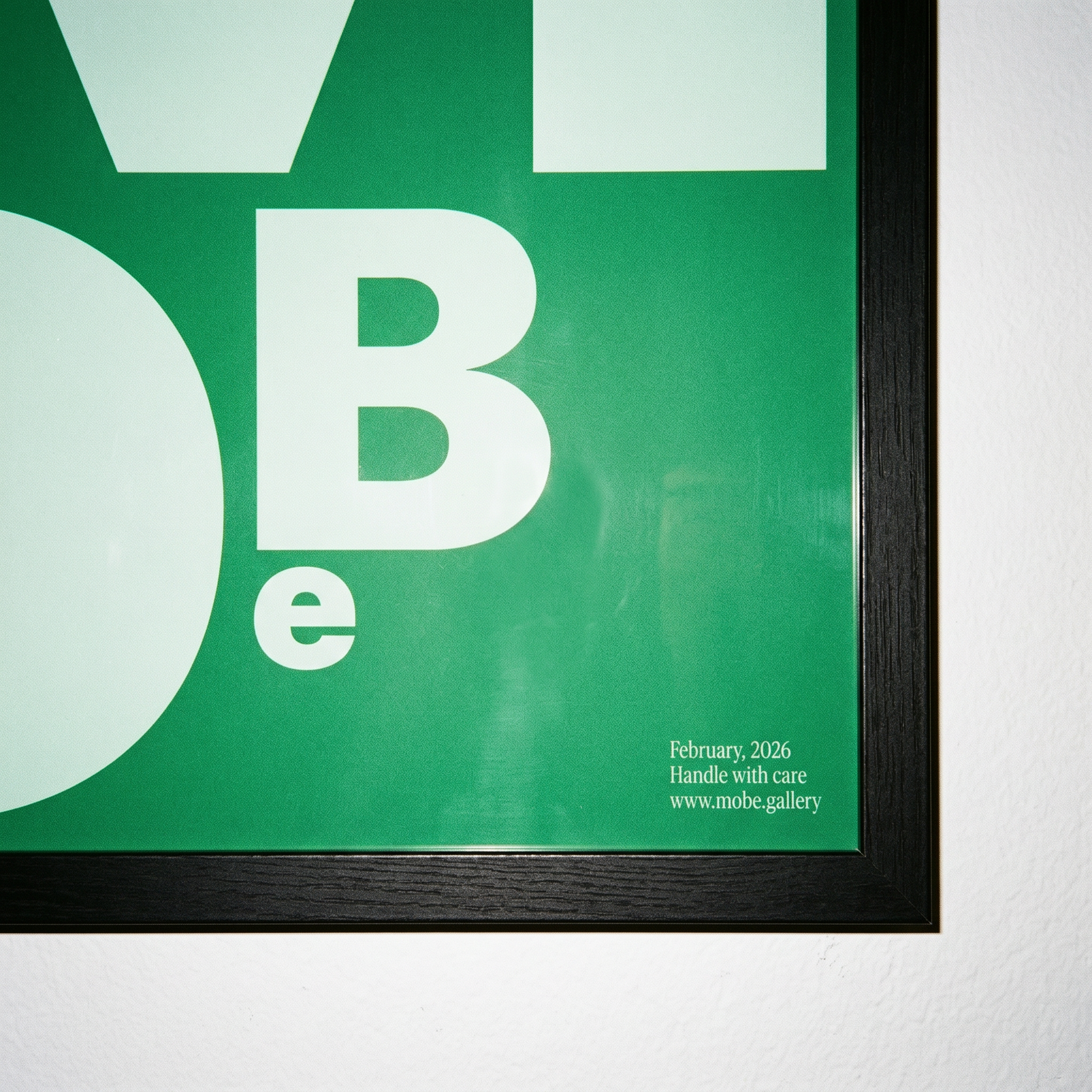 MoBe Green White print, framed lifestyle mockup