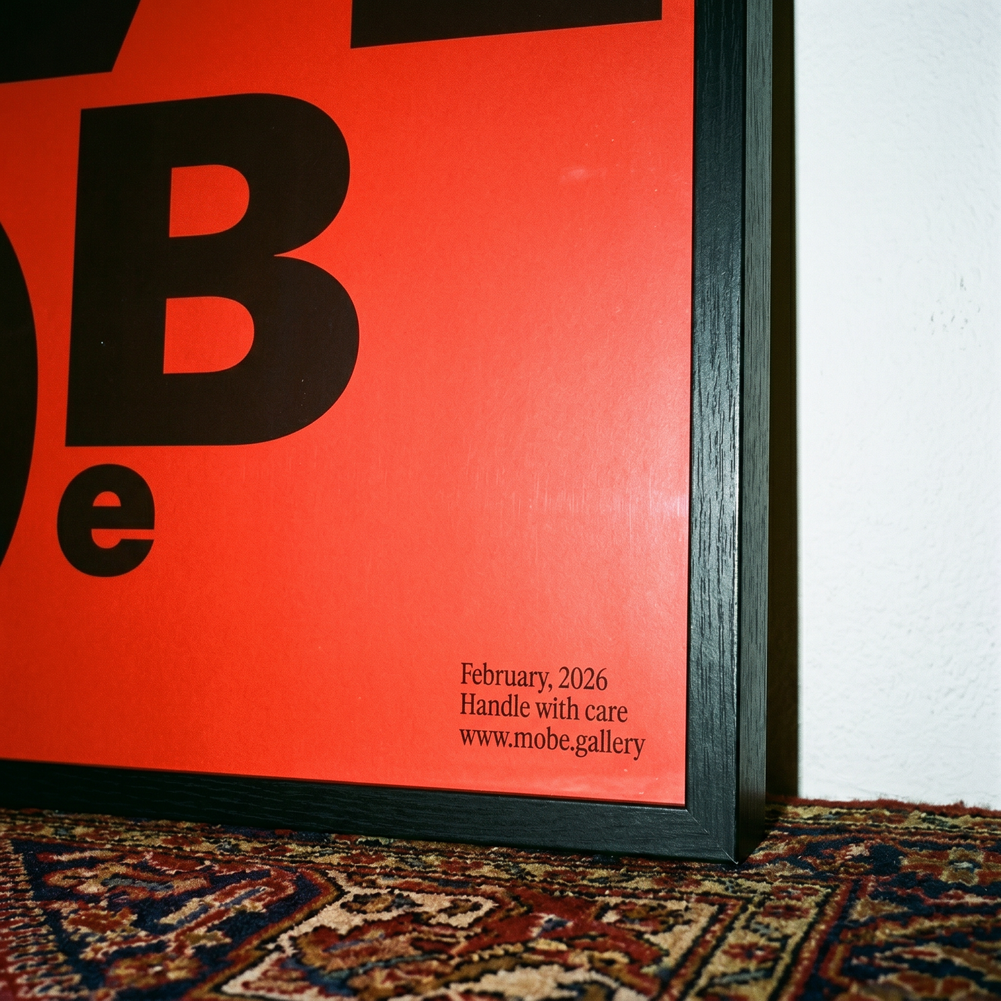 MoBe Orange Black print, framed lifestyle mockup