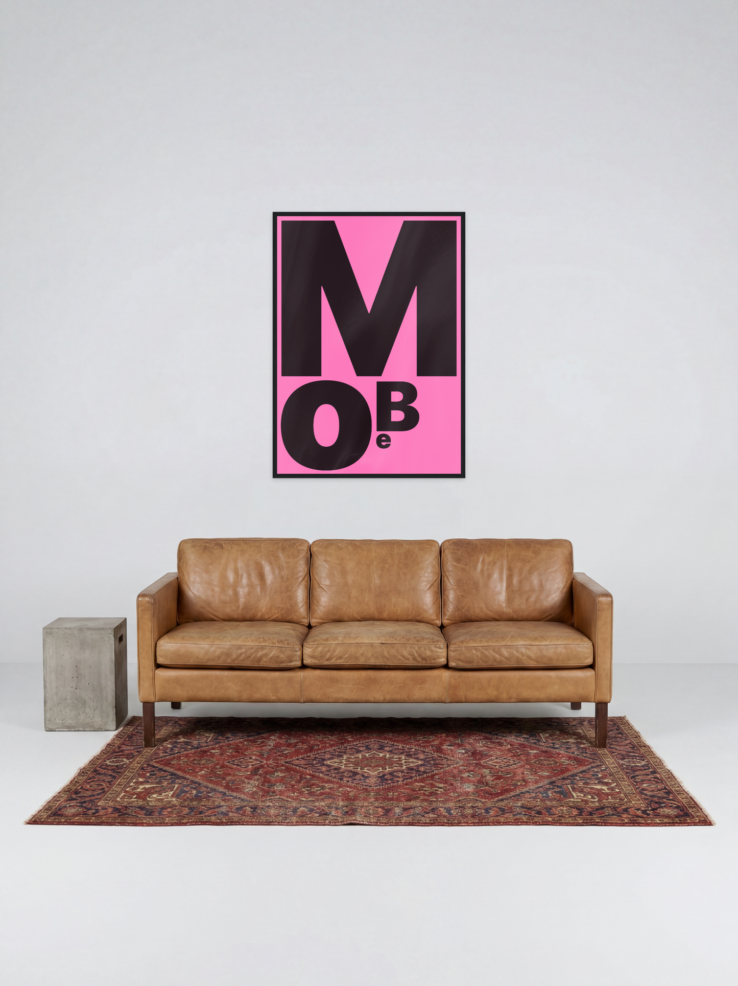MoBe Pink Black print, framed lifestyle mockup