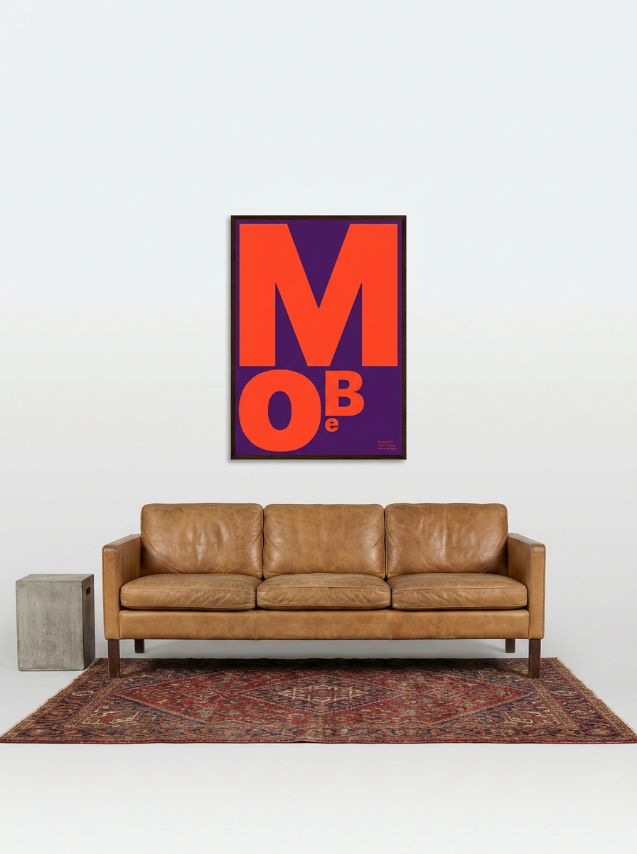 MoBe Purple Orange print, lifestyle mockup