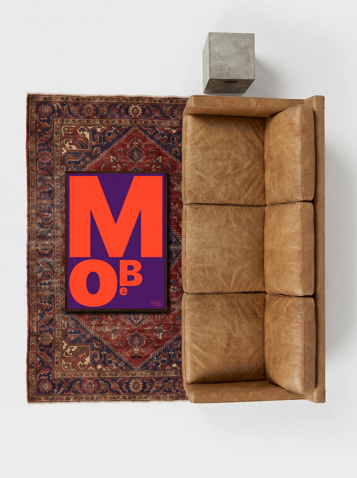 MoBe Purple Orange print, lifestyle mockup