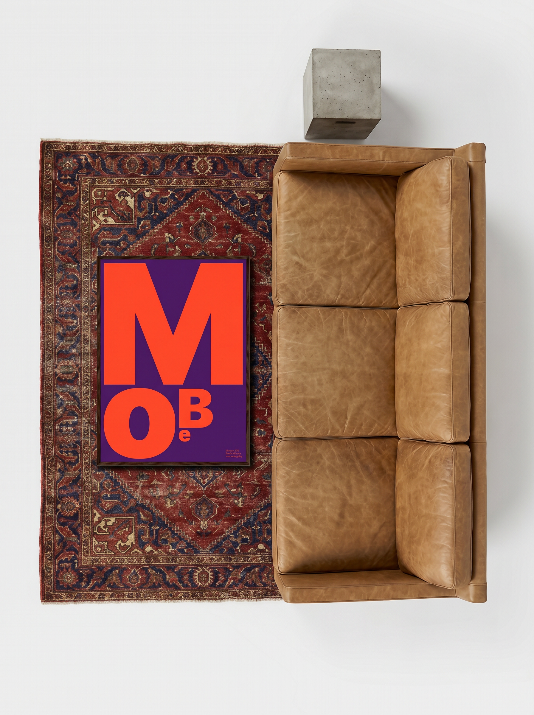 MoBe Purple Orange print, lifestyle mockup