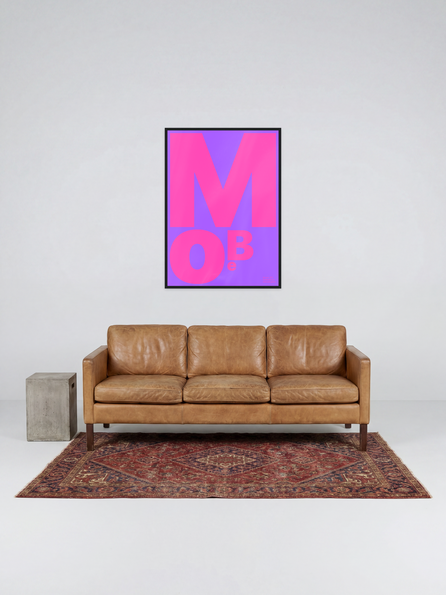 MoBe Purple Pink print, framed lifestyle mockup